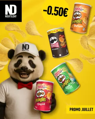 PROMOS JUILLET 🌞
Des deals frais pour survivre à la chaleur (et aux fringales).

🥶 CORONA TIME
2 bouteilles ou 2 canettes achetées = 1 Corona 0% offerte.

🔋 EZY, ENERGY DRINK
2 achetées = la 3e offerte.

🔥 -0,50€ sur les PRINGLES 70g
Original, Paprika, Sour Cream ou Hot & Spicy…

🍗 Bi-Fi Roll XXL poulet
2 achetés = le 3e gratuit.

📍Dispo dans tous les Night&Day tout le mois de juillet.
Viens vite en profiter ! 🚀

#Promojuillet #NightAndDay #promodumois #promotions